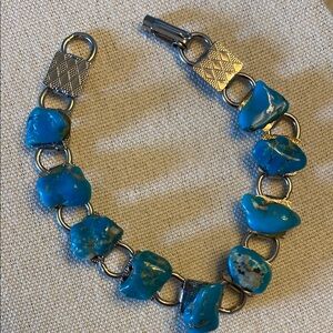 Turquoise Stone Link Bracelet
